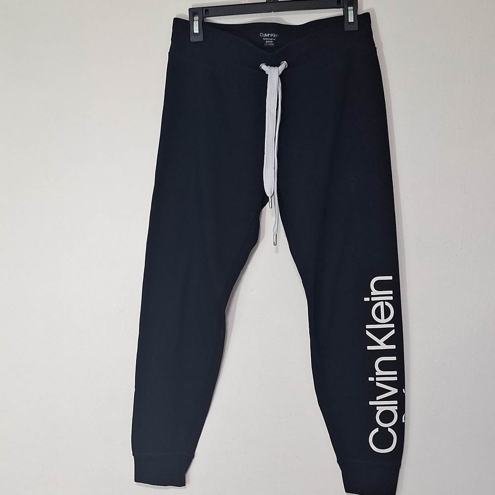 Calvin Klein Black Jogger Pants with White Logo